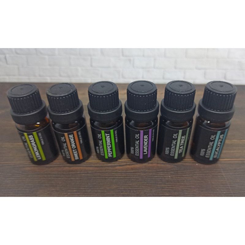 100% Essential Oils Aromatherapy 10ml Oil minyak humidifier firstsun Peppermint Lavender Tea