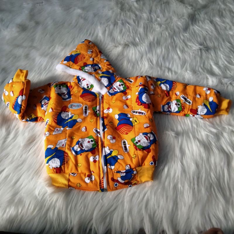 jaket bayi printing gambar kartun karakter lucu untuk usia 0-18 bln-3
