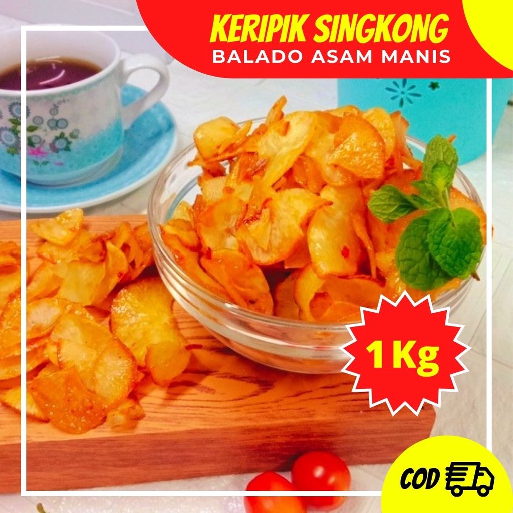 

Keripik Singkong Balado Asam Manis Oleh - Oleh Khas Jonggol - Kripik Pedas Manis