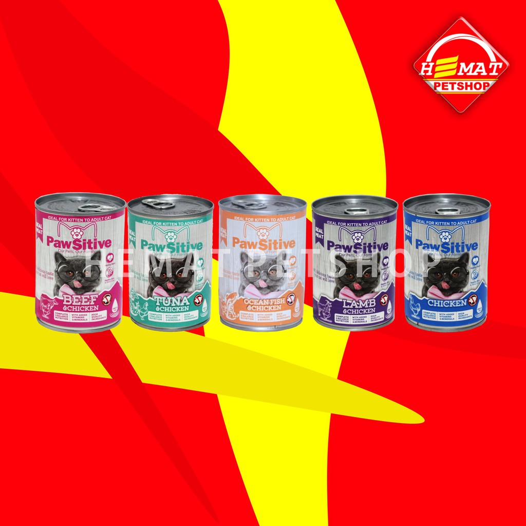 Pawsitive Makanan Basah Wet Food Anak Kucing Dewasa Kaleng 380 Gram