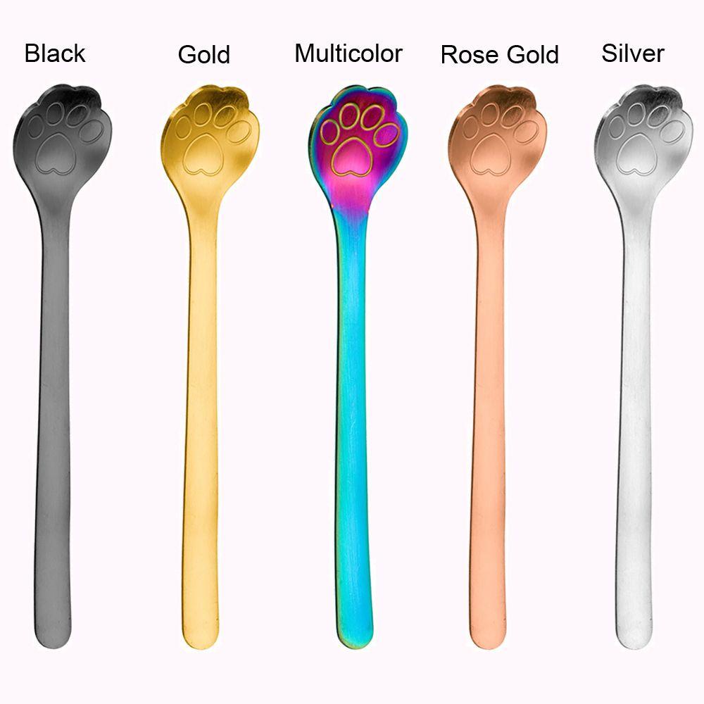 SOLIGHTER Coffee Stirring Spoons Hollow Ice Cream Dessert Tea Accessories Dog Paw Spoon