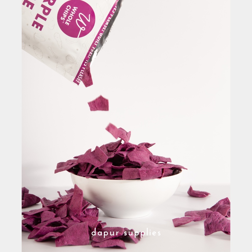 Keripik Ubi Ungu Whole Chips 90gr / Gluten Free Keripik Ubi Halal Sehat No MSG / Whole Chips Purple Ube