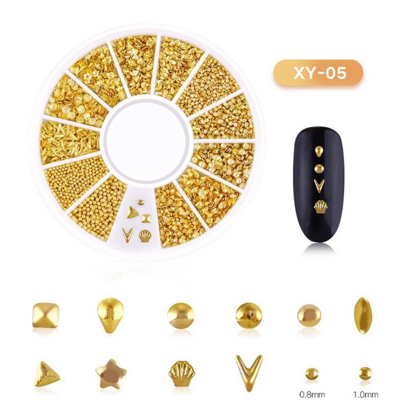 Rhinestones Nail Art Manik Manik rhinestone nail art wheel pernak pernik nail WHEEL GOLD TERLENGKAP