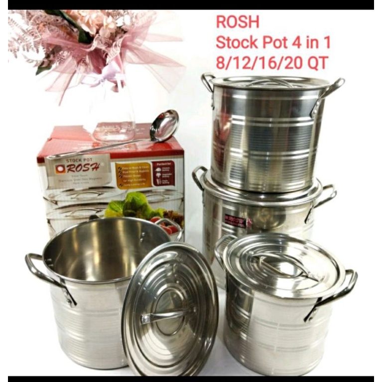 PANCI SET PANCI SAYUR PANCI MASAK PANCI STEINLES STELL STOK POT STEINLES 4PCS
