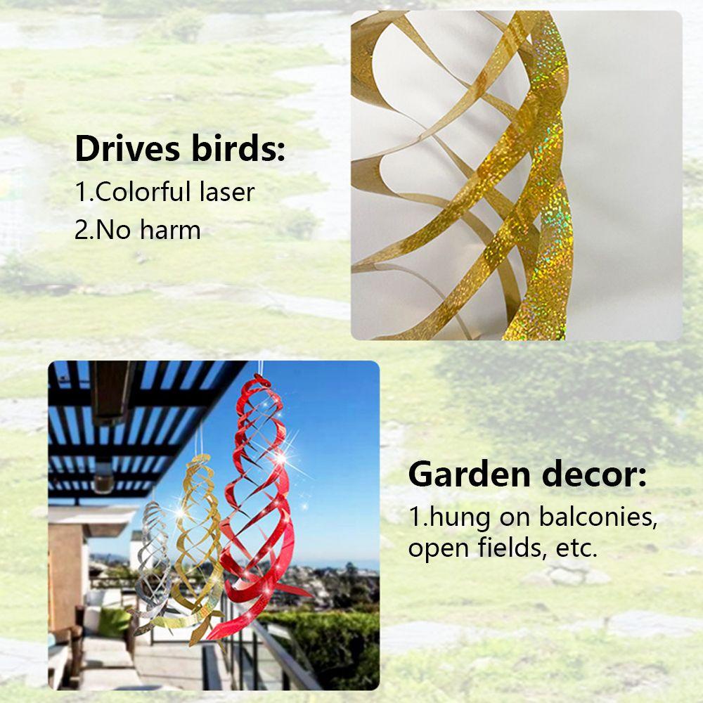 Solighter Angin Spinner 30 cm 3D Yard Art Dekorasi Indoor Berbentuk Spiral Dekorasi Luar Ruangan Perangkat Penghalau Burung