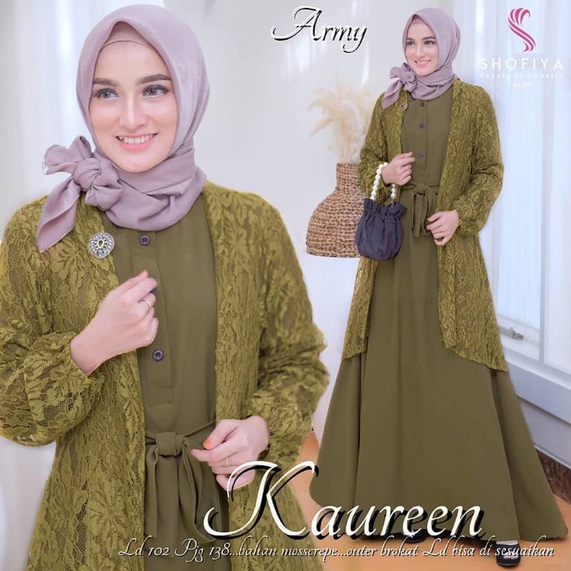 Kaureen dress set blazer brukat // gamis set cardy jumbo // kauren dress set / kaureen set cardigan