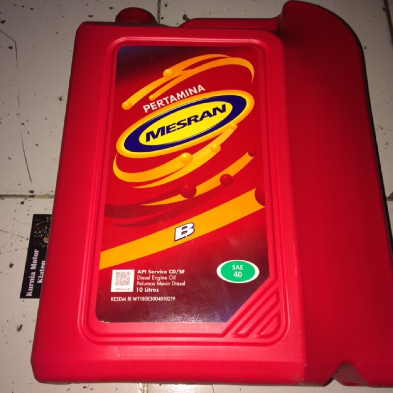 Oli Mesin Diesel Mesran B SAE 40 CD/SF 10 Liter