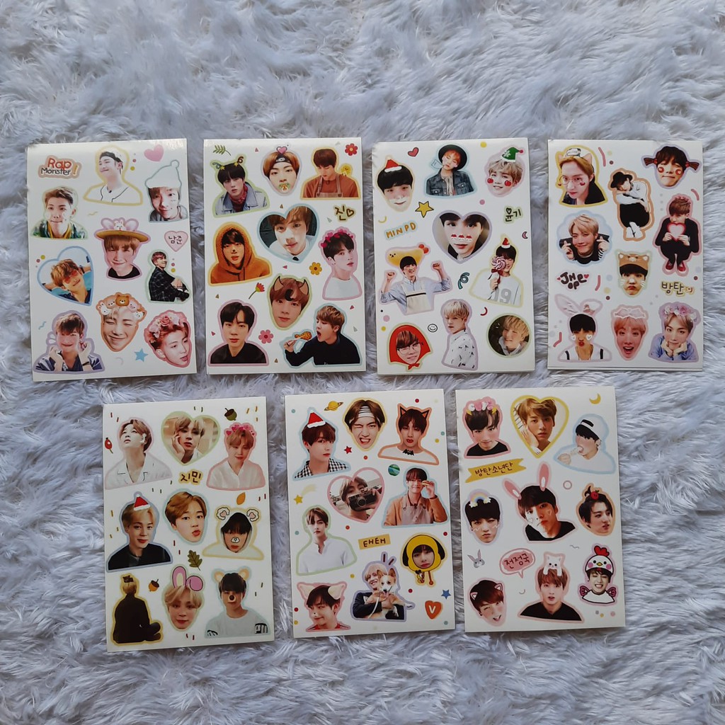 STICKER BANGTAN CUTE NAMJOON SEOKJIN JHOPE SUGA JIMIN TAEHYUNG JUNGKOOK