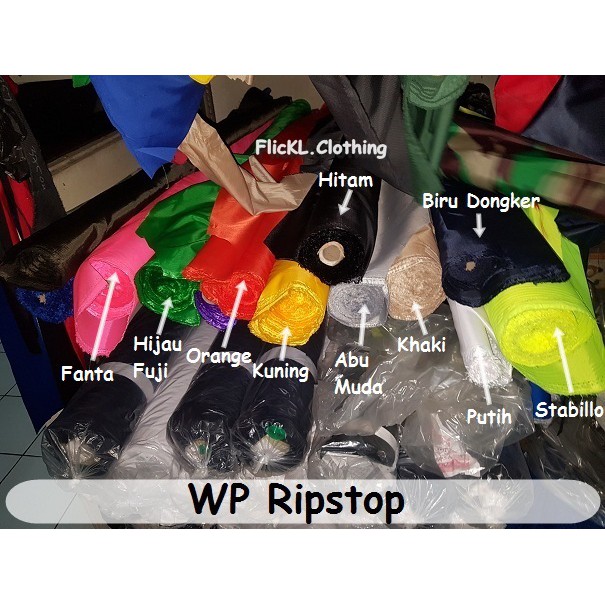 Bahan Kain WP Ripstop Parasit Parasut Waterproof Jaket Milky Bening Bomber Tas Cover Mobil