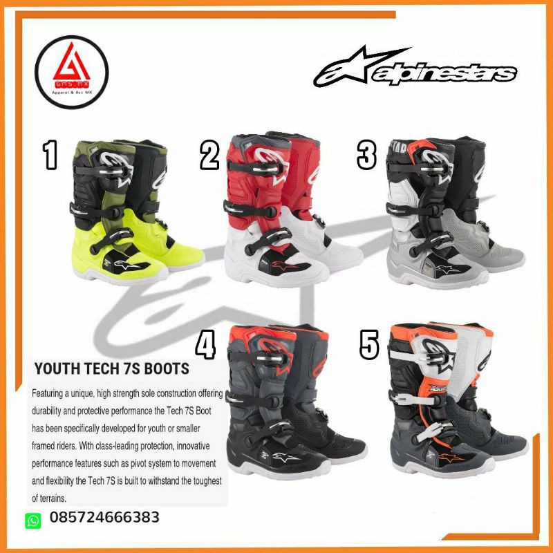 BOOTS ALPINESTARS YOUNG TECH 7S 2019, SEPATU TRAIL TECH 7 ANAK ANAK