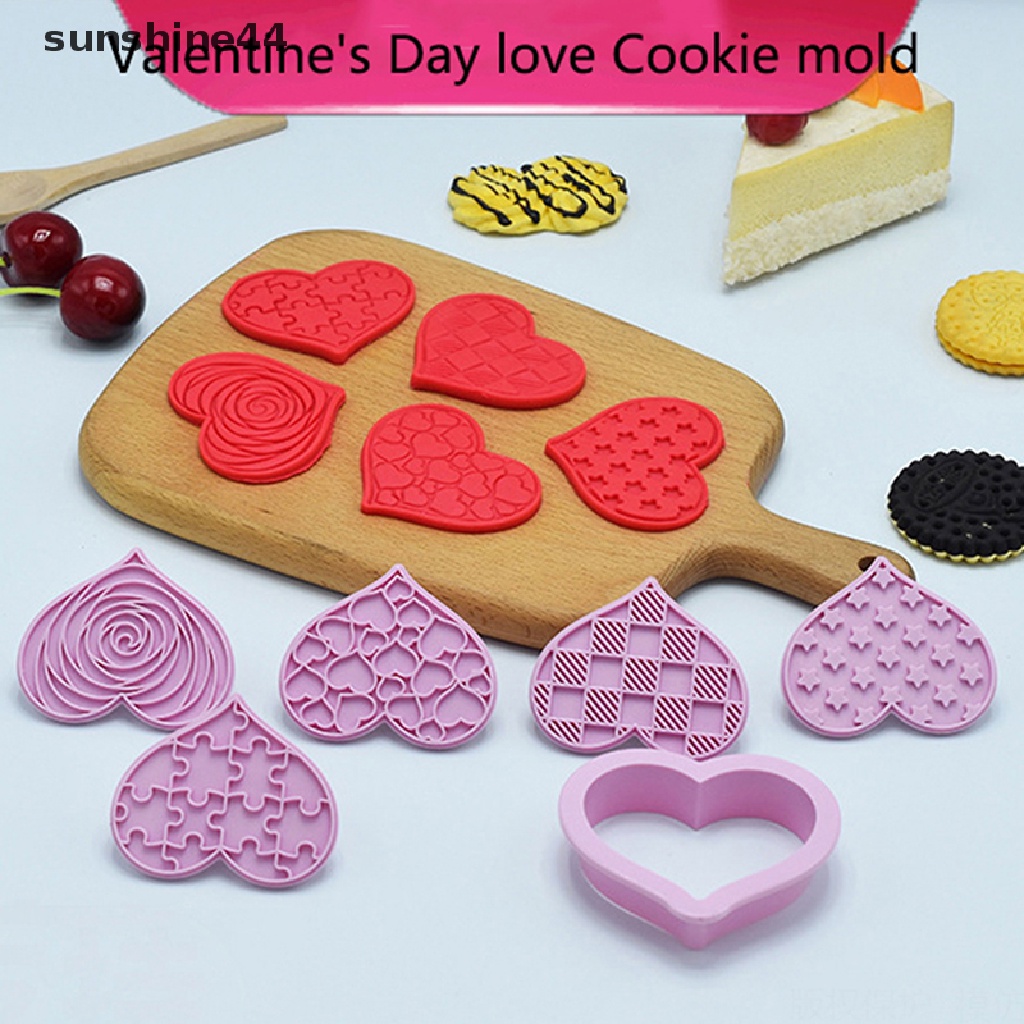 Sunshine Valene 's Day Cetakan Pemotong Biskuit / Cookies DIY Bentuk Hati