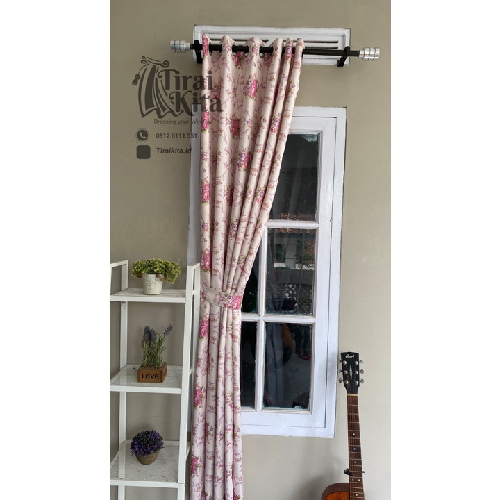 tirai blackout gorden motif shabby ungu import 100x270 gorden jendela minimalis panjang pintu kamar 