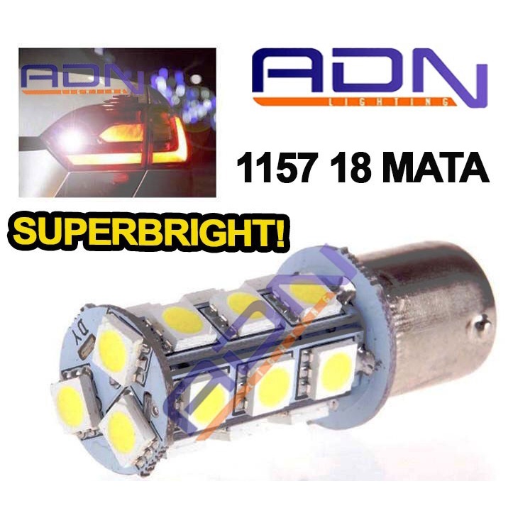 LAMPU REM LED BAYONET 1157 SMD 18 TITIK 2 KAKI  by ADN.in