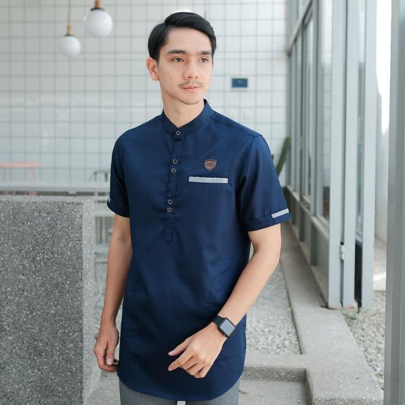 Kurta tangan pendek katun toboyo adem nyaman / baju Koko dewasa tangan pendek by zellshop