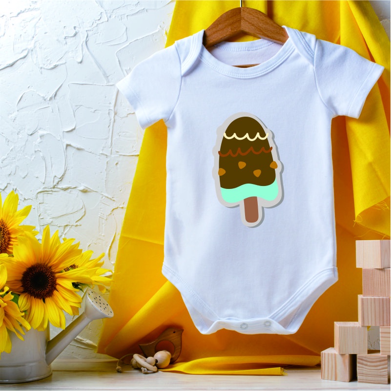 Jumpsuit Bayi Perempuan Laki Laki Motif Ice Cream Jumper Kain Katun