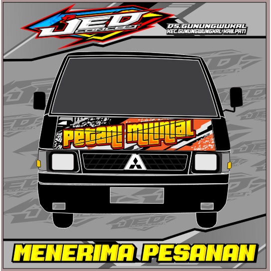 Stiker Decal Cabin Depan Mobil Pick Up L300 Stiker Trulisan Dada Depan Mobil Stiker Pick Up