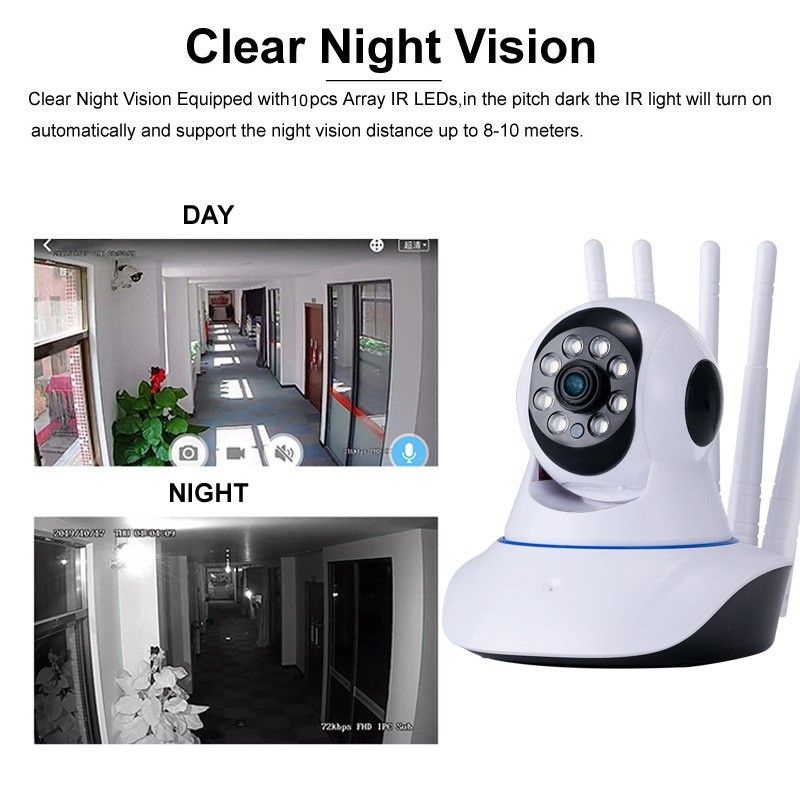 IP Camera Yoosee 5.0MP Camera WiFi 5 Antena Wireless 1080P Security Home Night Vision