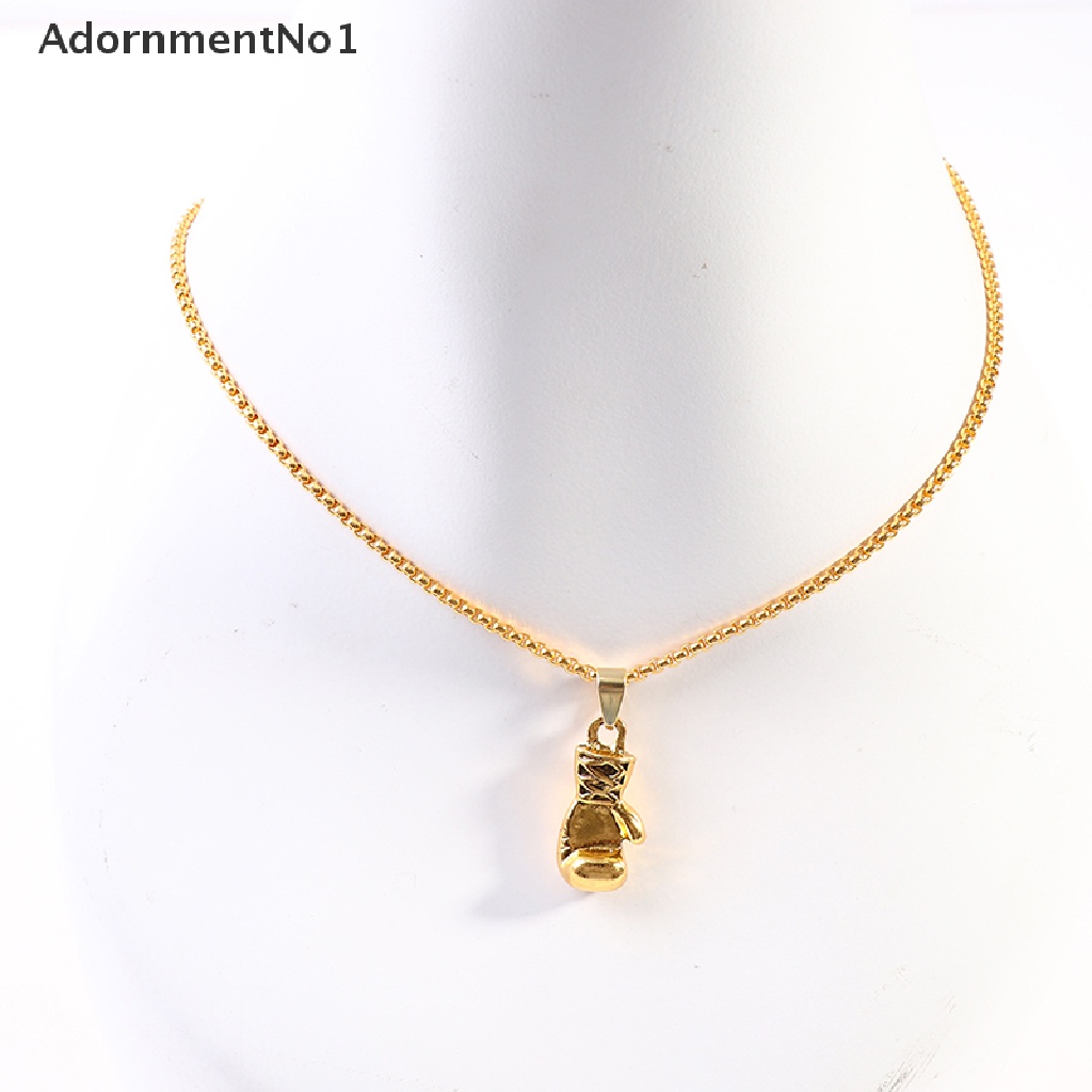 (AdornmentNo1) Kalung Rantai Dengan Liontin Sarung Tangan Tinju Gaya Hip Hop Rock Untuk Pria