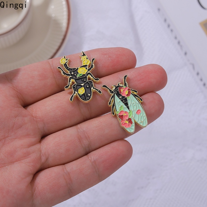 Bros Pin Enamel Bentuk Kartun Lebah Scorpion Beetle Butterfly Warna-Warni Untuk Anak