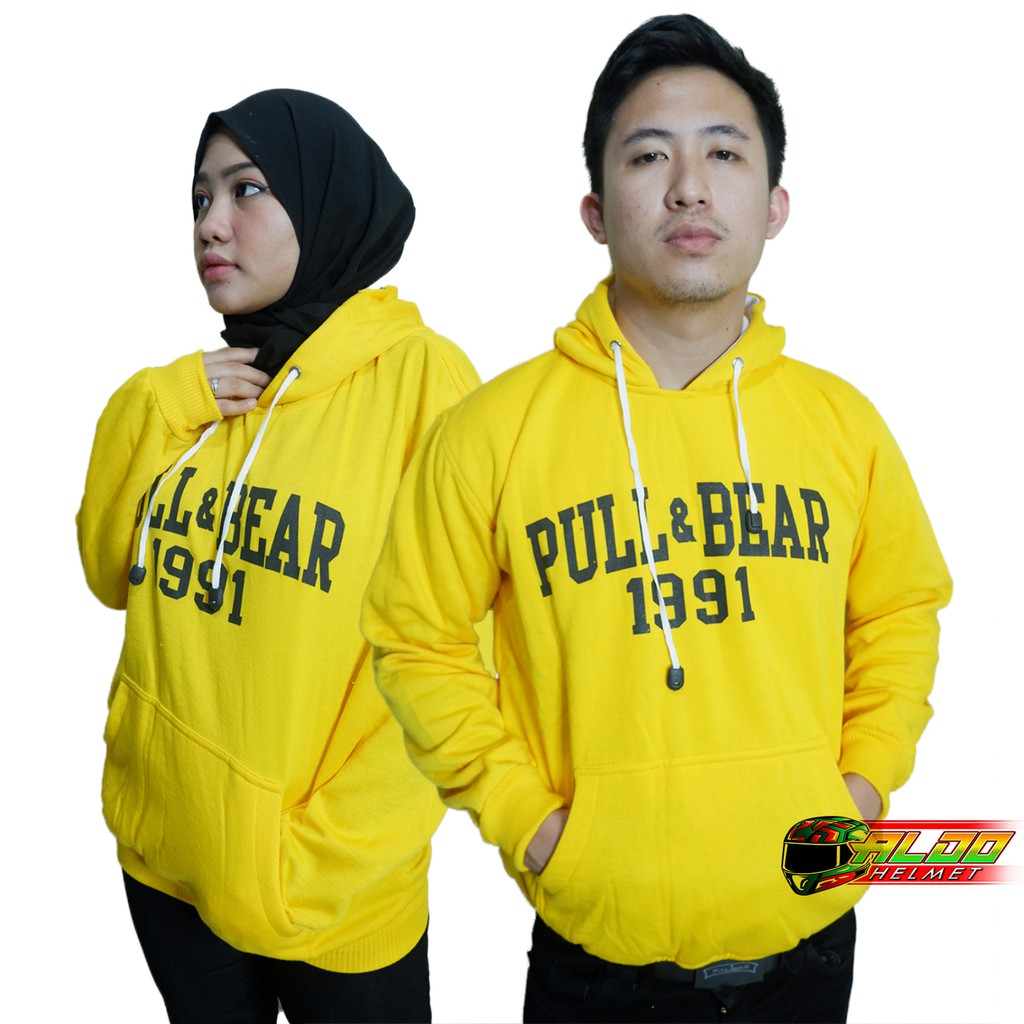 hoodie pull and bear kuning