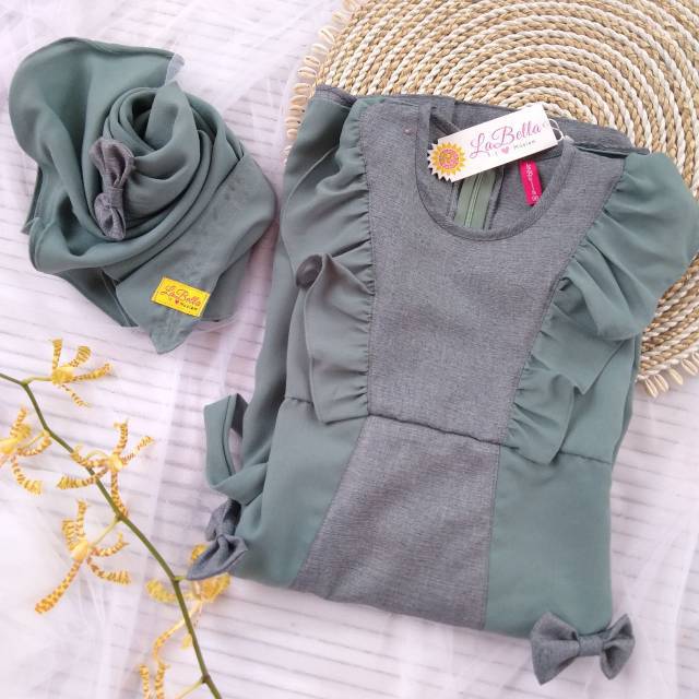 GAMIS ANAK 3-9 TAHUN POLOS PLAIN TANPA MOTIF LUCU 2 SAKU MINT LATEESHA LTS LABELLA KATUN MADINA ADEM