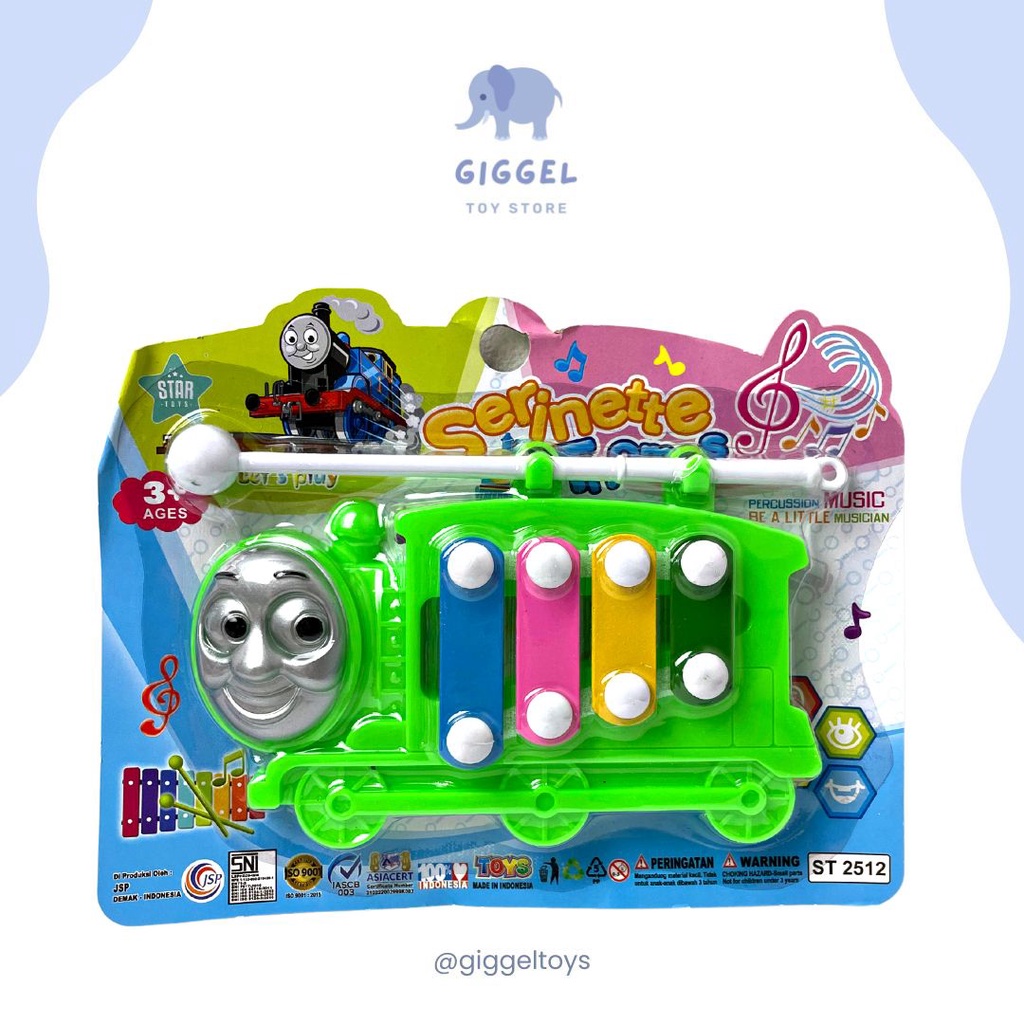 [ Giggel ] Mini Xylophone / Xylopohone karakter Thomas / Mainan alat musik gamblang