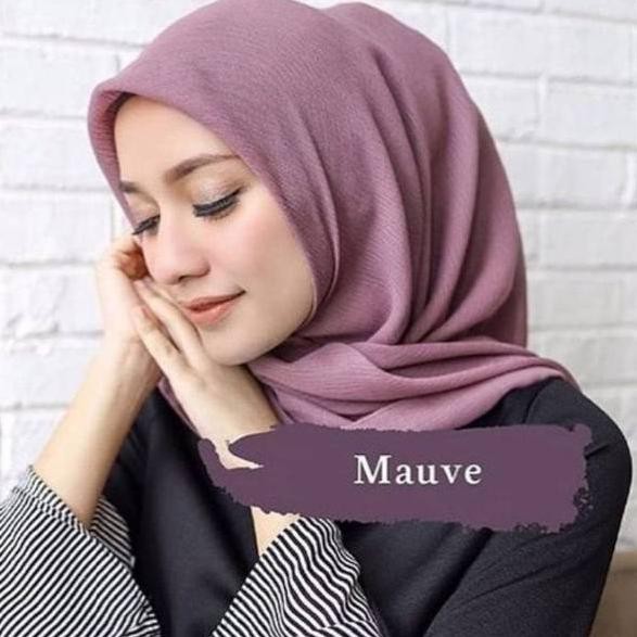 Bella Square Hijab Kerudung  warna Mauve kualitas pum tidak terawang nyaman dipakai T7E
