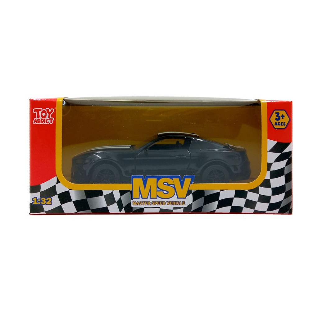 Toy Addict F0rd GT Mustang Sport Car Hitam Diecast Mainan Mobil Balap