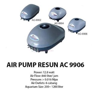 Pompa Udara Aerator 6 lubang RESUN AC-9906 Air Pump Aquarium AC9906