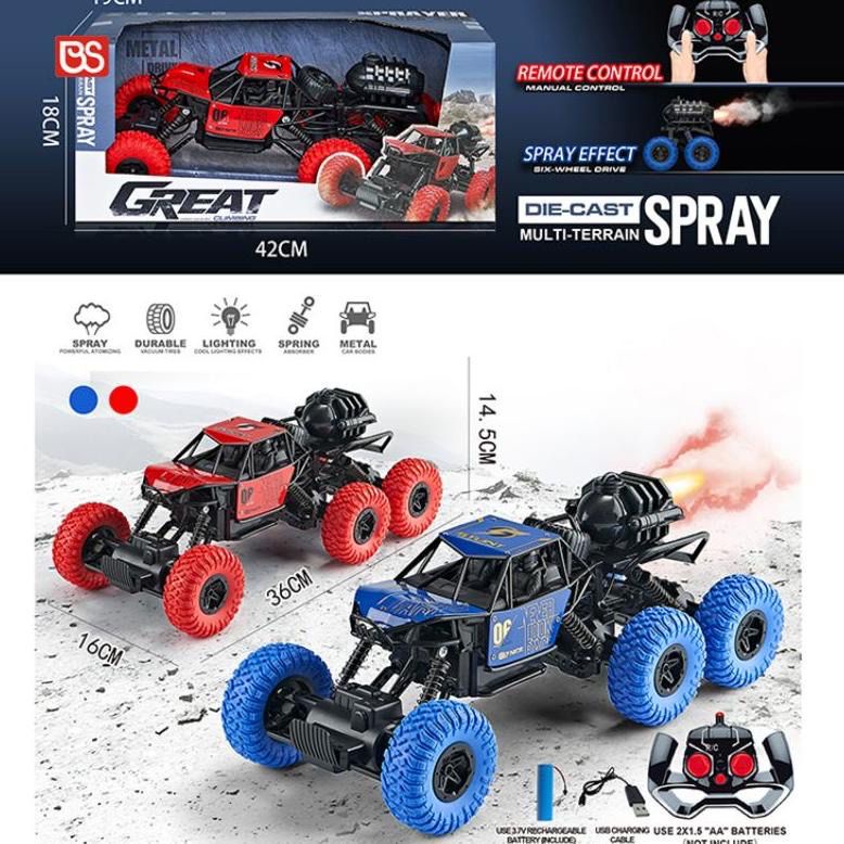 Mainan Anak RC GREAT CLIMBLING CAR SPRAY Mobil Remote Control 4WD Asap