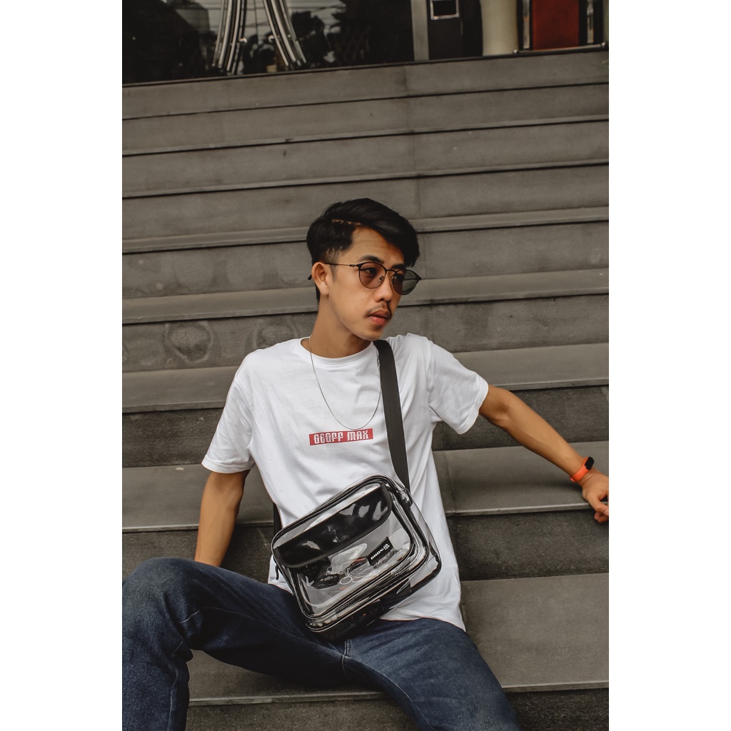 Tas mika bening  transparan Dhon.id pria wanita gratis gelang dan kalung