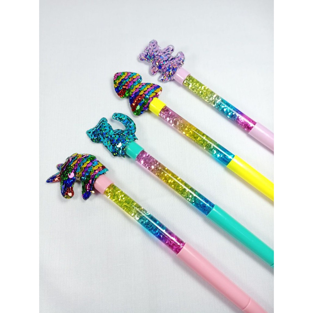 

Bolpen Gel Glitter Payet isi 4 pcs