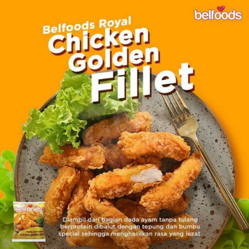 

Belfoods Royal Chicken Golden Fillet 250GR DAGING AYAM FILLET LAPIS TEPUNG FROZEN FOODS