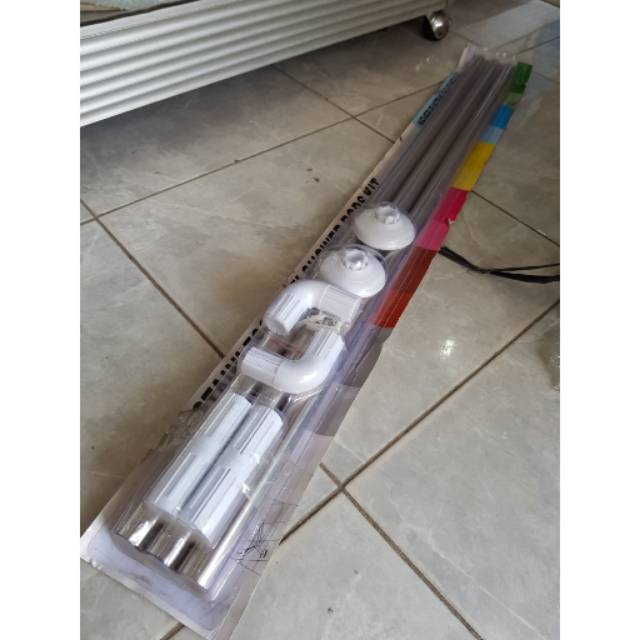 Tiang tirai kamar mandi 3in1 stainless