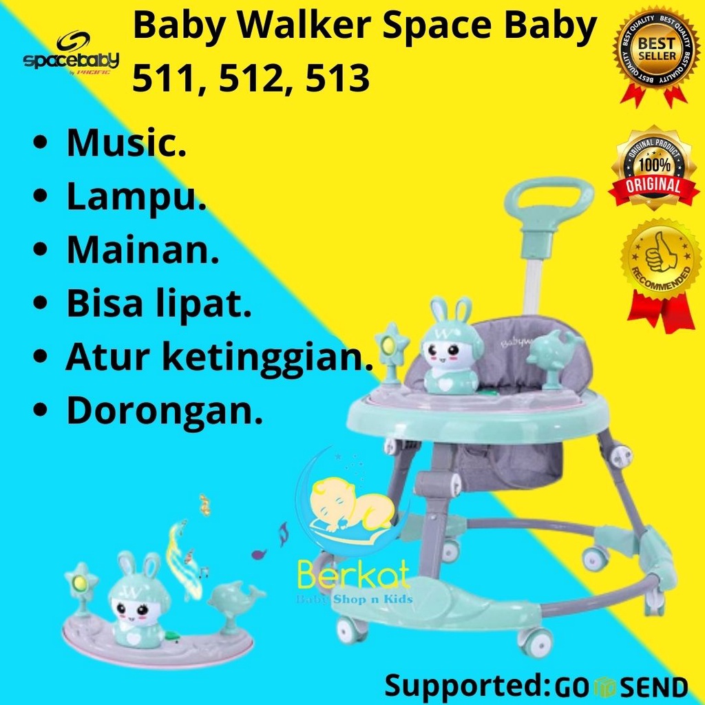 Baby Walker Space Baby 513 / 512 Apollo Spacebaby Gledekan Roda Roda Bayi