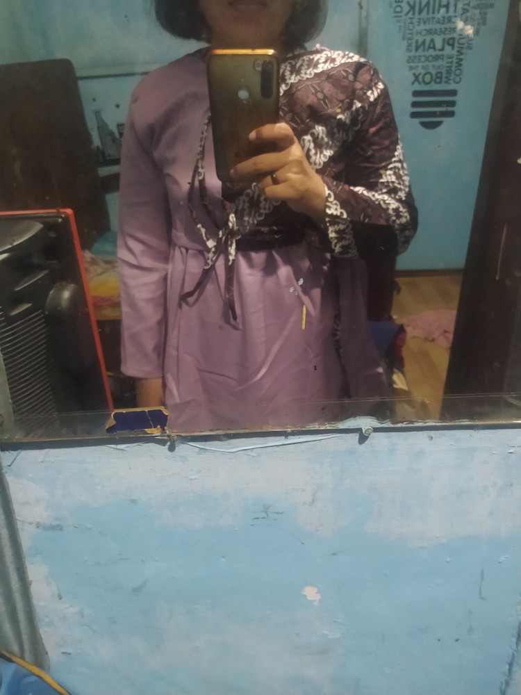 Ori Atasan Blus Batik Wanita Modern Halus Dolby Kombinasi Brokat Polos