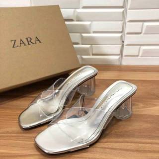 Zara vinyl heels kaca transparan Free Box see | Shopee Indonesia