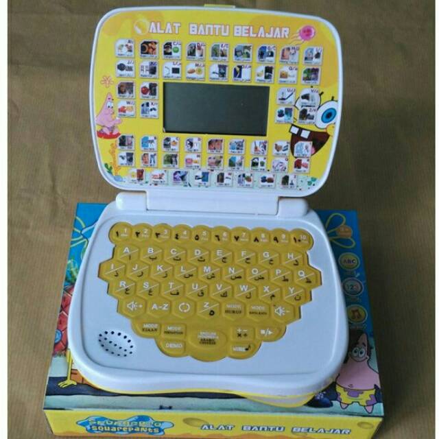 Laptop Mainan Anak 4 bahasa + Layar