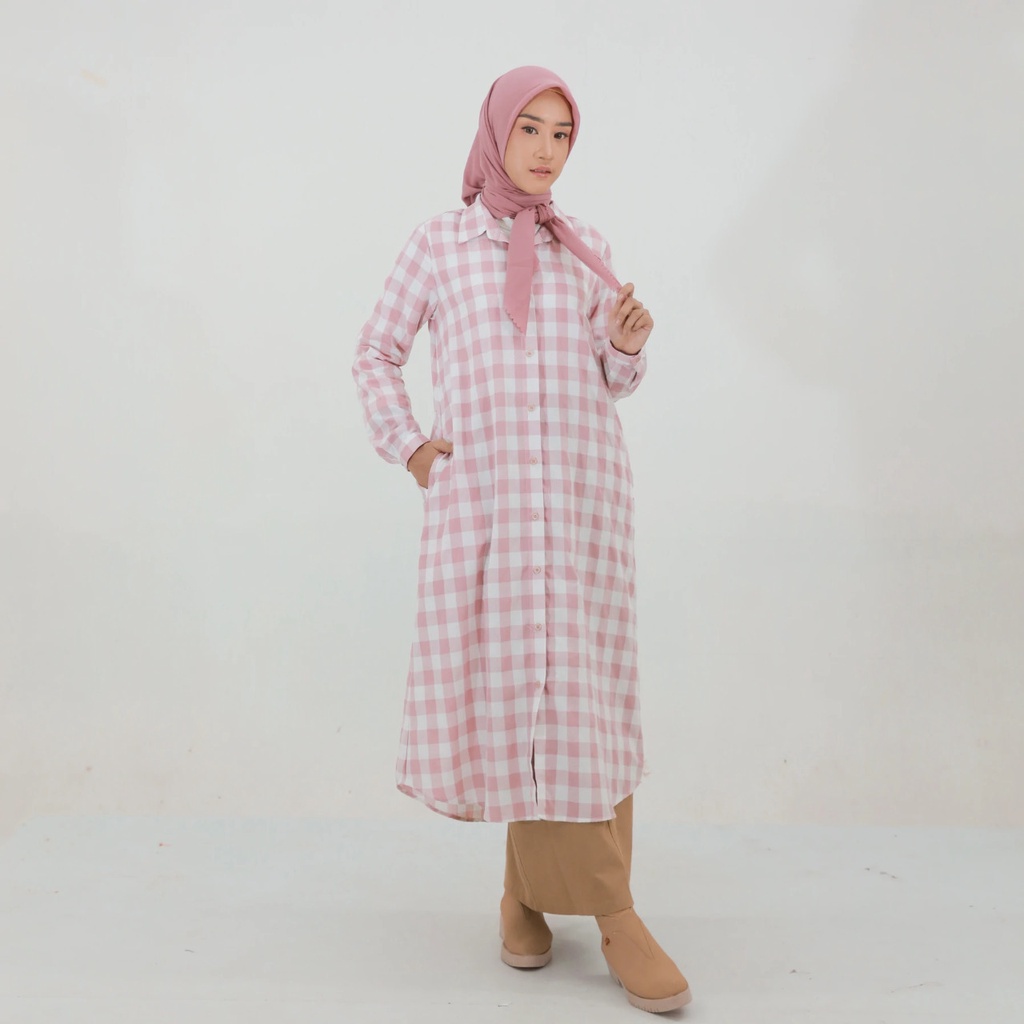 Dauky - Mini Dress Gamis M Dress Katun Square Retro Collection Edisi Pastel Series Gamis Dress Terba