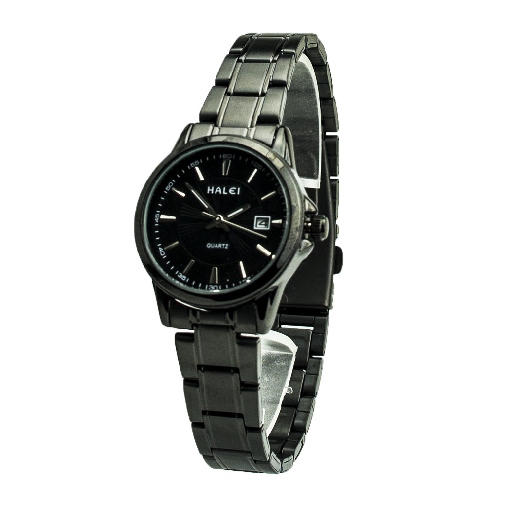  Jam  Tangan  Wanita Original Halei  rantai full Black tanggal 