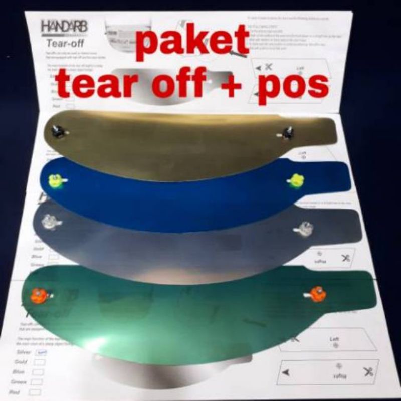 Jual tear off+tear off post pnp kyt r-10/kyt rc-7/kyt k2r, nhk Rx-9 ...