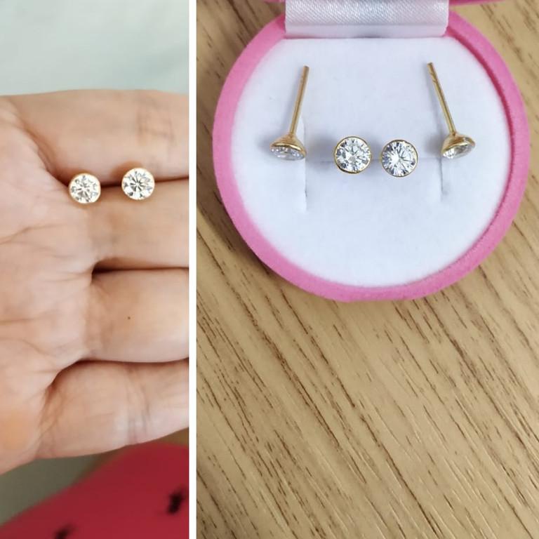 ➢ GIWANG MATA BURUNG PERAK ASLI LAPIS EMAS 24K S925 CC286 ►