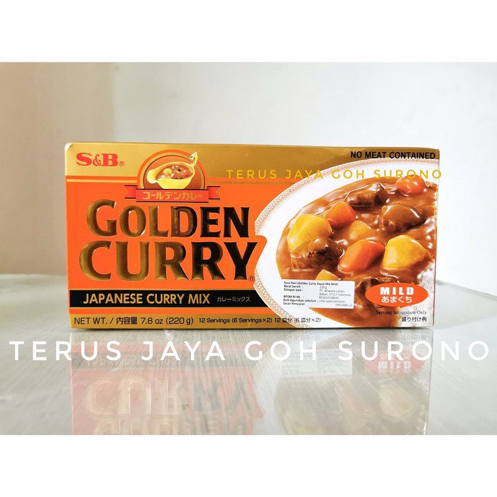 Kualitas Terbaik - S&B Golden Curry Mild 220G Bumbu Kari Jepang - Mild