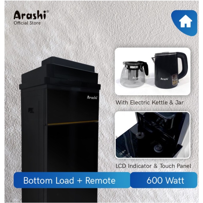 Arashi Dispenser Multifungsi Galon Bawah + Remote AMD-01B - Water Dispenser Multifunction Normal Warm Hot AMD 01B