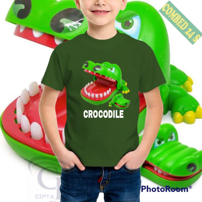 CROCODIL Kaos anak Baju anak/Kaos Anak Laki laki Kaos Anak Perempuan/Kaos Anak Cewek/Kaos Anak Cowok