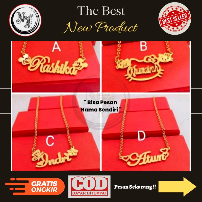 Kalung nama  || Kalung nama lapis emas