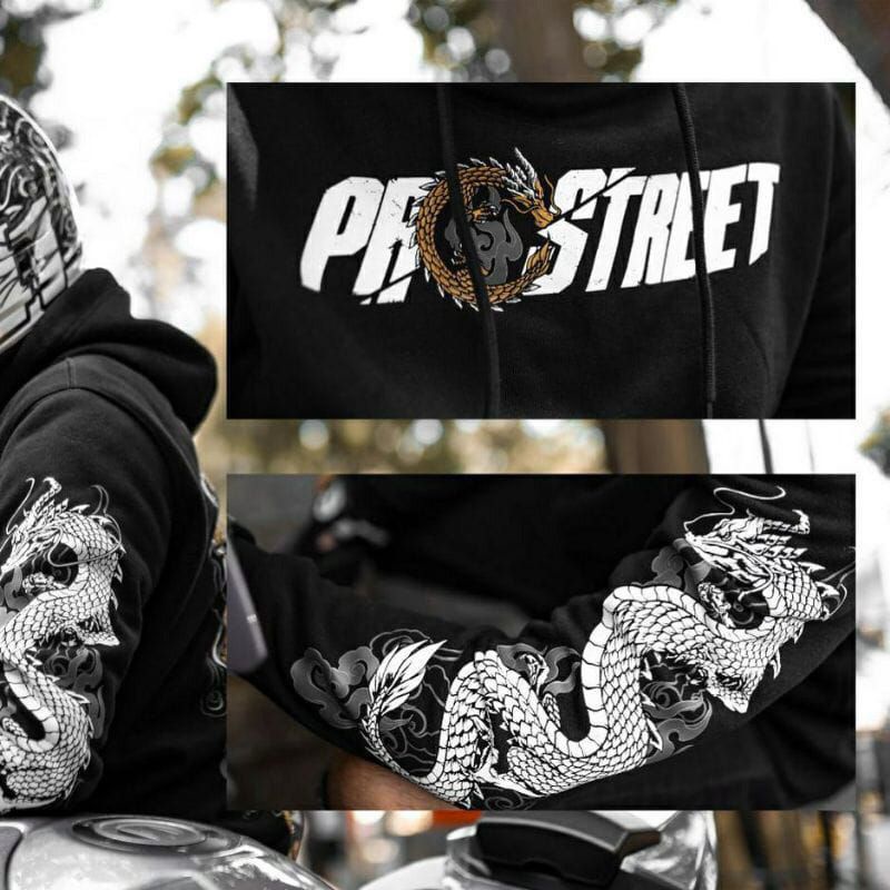 HOODIE PROSTREET KIN RYU BLACK NEW / JAKET PROSTREET HOODIE / SWEATER HOODIE SUNMORI PRIA