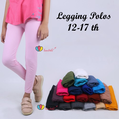 Legging Polos Size Remaja Tanggung 12-17 Tahun / Fit to M Leging Kaos Celana Wanita Panjang Ketat