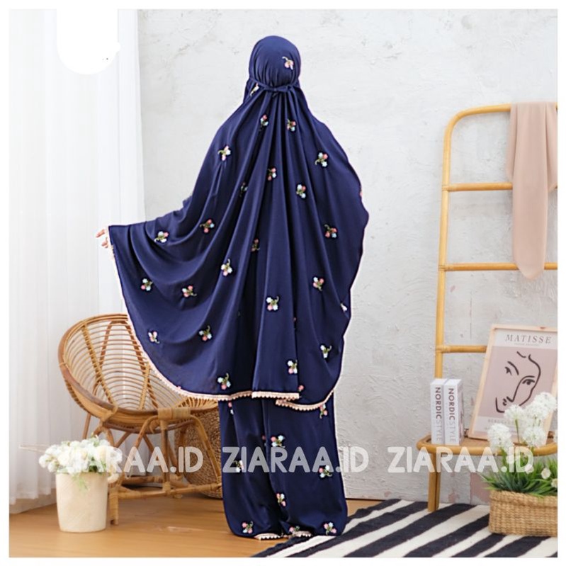 ZIARA.ID - MUKENA DEWASA KATUN BORDIR NADIRA JUMBO / MUKENA JUMBO BORDIR VINCA SERIES