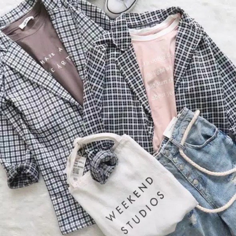 LEVA BLAZER / OUTER WANITA / CARDIGAN WANITA KOTAK / BLAZER WANITA MURAH / LONG CARDIGAN WANITA